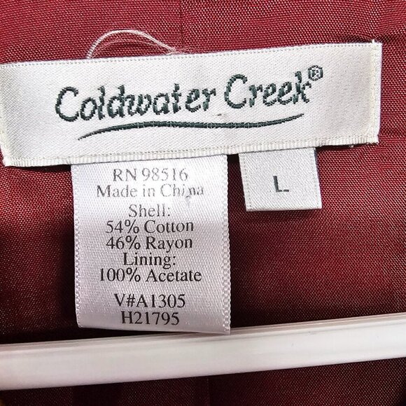 Vintage Coldwater Jacket Red Paisley Tapestry Retro Boho Casual L - Picture 11 of 14